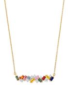 Bloomingdale's Rainbow Sapphire & Diamond Bar Necklace In 14k Yellow Gold, 17 - 100% Exclusive