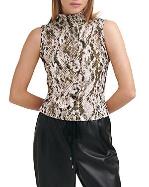 Dkny Snake Print Cropped Top