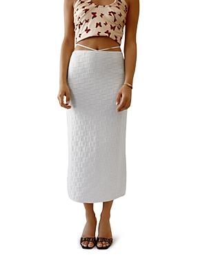 Musier Checkered Knit Midi Skirt