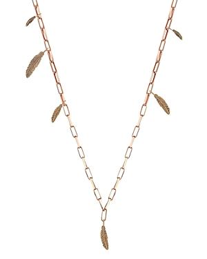 Kismet By Milka 14k Rose Gold Asymmetrical Feather Chain Necklace, 24