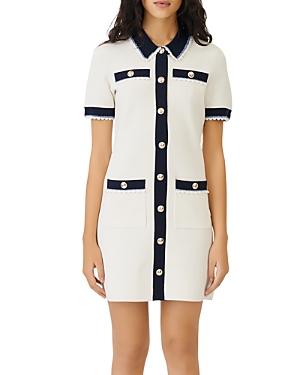 Maje Roliano Scalloped Trim Mini Dress