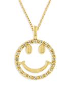 Bloomingdale's Diamond Smiley Face Pendant Necklace In 14k Yellow Gold, 0.10 Ct. T.w. - 100% Exclusive