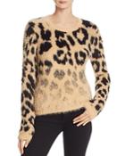 Guess Carina Leopard Print Faux Fur Sweater