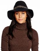 August Accessories Felt Fedora With Feather Trim