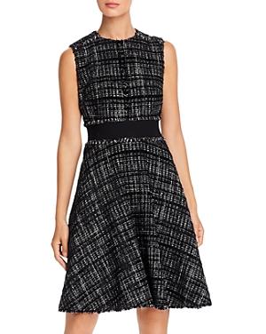 Paule Ka Banded Tweed A-line Dress