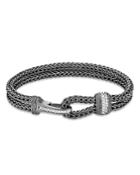 John Hardy Men's Black Rhodium-plated Silver Classic Diamond Hook Clasp Chain Bracelet