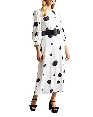 Ted Baker Eliyzza Dot Print Button Up Midi Dress