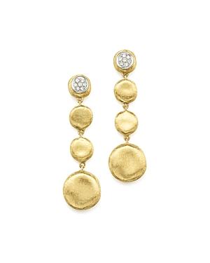 Marco Bicego Pave Diamond Jaipur Drop Earrings In 18k White & Yellow Gold