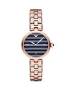 Emporio Armani Striped Dial Stainless Steel Watch, 32mm