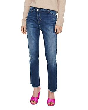 Maje Plume High-rise Straight-leg Jeans In Blue