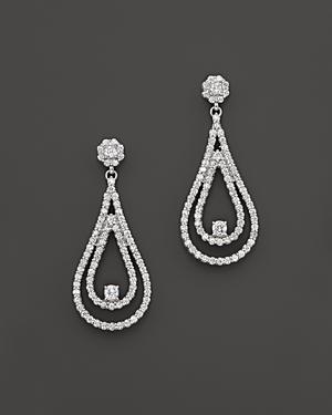 Diamond Teardrop Statement Earrings In 14k White Gold, 4.0 Ct. T.w. - 100% Exclusive