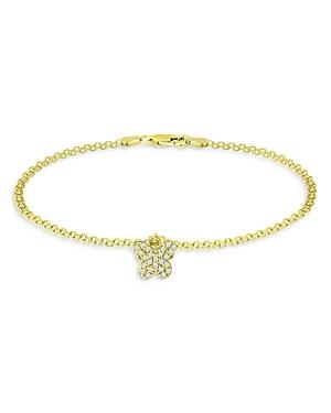 Aqua Pave Butterfly Charm Link Bracelet In 18k Gold Plated Sterling Silver - 100% Exclusive
