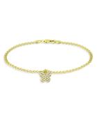 Aqua Pave Butterfly Charm Link Bracelet In 18k Gold Plated Sterling Silver - 100% Exclusive