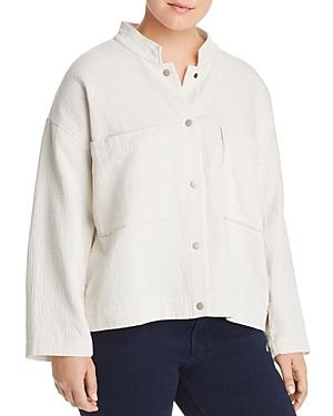 Eileen Fisher Plus Textured Stand-collar Jacket