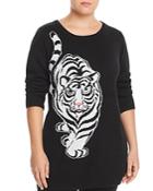Alison Andrews Plus Intarsia-tiger Tunic Sweater