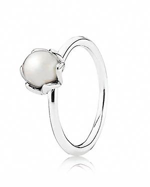 Pandora Ring - Sterling Silver & Pearl Cultured Elegance