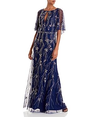 Aidan Mattox Capelet Back Beaded Gown
