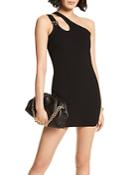 Michael Michael Kors Logo Hardware One Shoulder Mini Dress