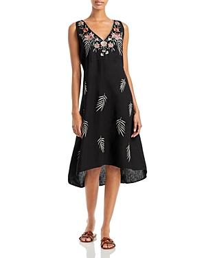 Johnny Was Caspian Floral Embroidered Linen Tank Dress