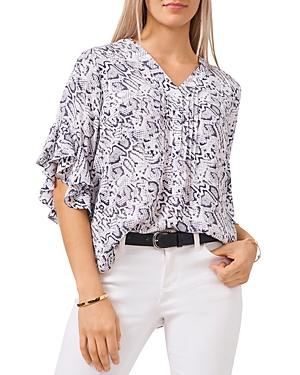 Vince Camuto Snake Print Flutter Sleeve Blouse
