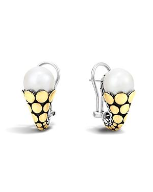 John Hardy Dot 18k Yellow Gold & Sterling Silver Earrings With Cultured Freshwater Pearls