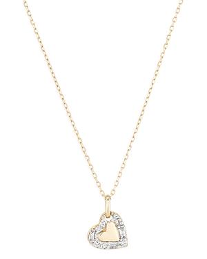 Adina Reyter 14k Yellow Gold Diamond Round & Baguette Heart Dog Tag Pendant Necklace, 15-16