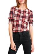 Bb Dakota X Steve Madden Plaid Idea Ruched Top