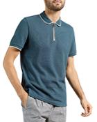 Ted Baker Textured Regular Fit Zip Polo