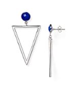 Argento Vivo Blue Onyx Triangle Drop Earrings