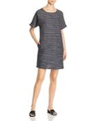 Eileen Fisher Petites Striped Short-sleeve Shift Dress