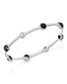 Ippolita Sterling Silver Rock Candy Mixed Stone And Doublet Bangle Bracelet In Black Tie