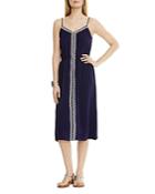 Two By Vince Camuto Embroidered Crinkle Gauze Midi Dress