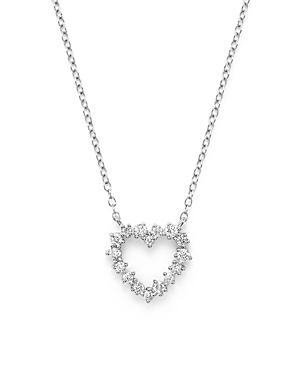 Diamond Heart Pendant Necklace In 14k White Gold, .35 Ct. T.w.