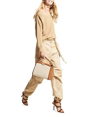 Michael Michael Kors Off-the-shoulder Ribbed Long Sleeve Sweater