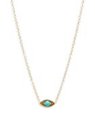 Zoe Chicco 14k Yellow Gold Turquoise Eye Pendant Necklace, 14-16