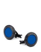 Montblanc Meisterstuck Great Masters Pirelli Cufflinks In Steel With Blue Lacquer