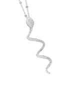 Pasquale Bruni 18k White Gold Diamond Snake 35 Pendant Necklace