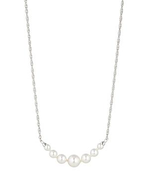 Nadri Mother Of Pearl Statement Necklace In Silver Tone, 16-18