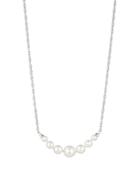 Nadri Mother Of Pearl Statement Necklace In Silver Tone, 16-18