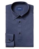 Eton Cotton Pique Contemporary Fit Long Sleeve Polo Shirt