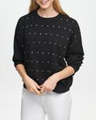 Dkny Drop Shoulder Embellished Sweatshirt