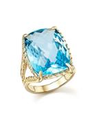 Blue Topaz Statement Beaded Ring In 14k Yellow Gold - 100% Exclusive