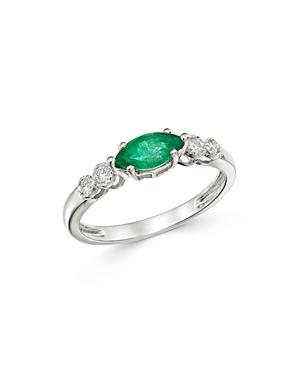 Bloomingdale's Emerald & Diamond Ring In 14k White Gold - 100% Exclusive