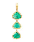 Marina B 18k Yellow Gold Trisolina Muzo Emerald Triple Drop Pendant