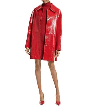 Michael Kors Balmacaan Patent Leather Coat