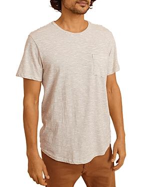 Marine Layer Striped Saddle Hem Pocket Tee