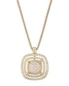 David Yurman Chatelaine Full Pave Pendant Necklace In 18k Yellow Gold,