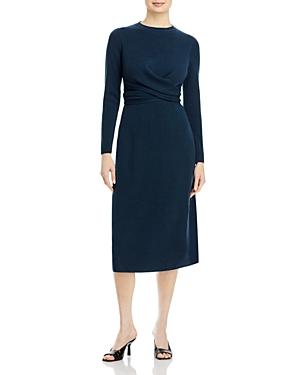 Lafayette 148 New York Cashmere Wrap Front Sweater Dress