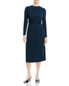 Lafayette 148 New York Cashmere Wrap Front Sweater Dress