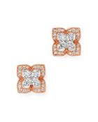 Bloomingdale's Diamond Clover Stud Earrings In 14k White & Rose Gold, 0.60 Ct. T.w. - 100% Exclusive